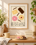 Biscuit? YES! Kitchen Wall Art Print – Fun British Biscuit Poster A4