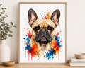 French Bulldog Colour Splash Dog Art Print – Watercolour Pet Wall Art