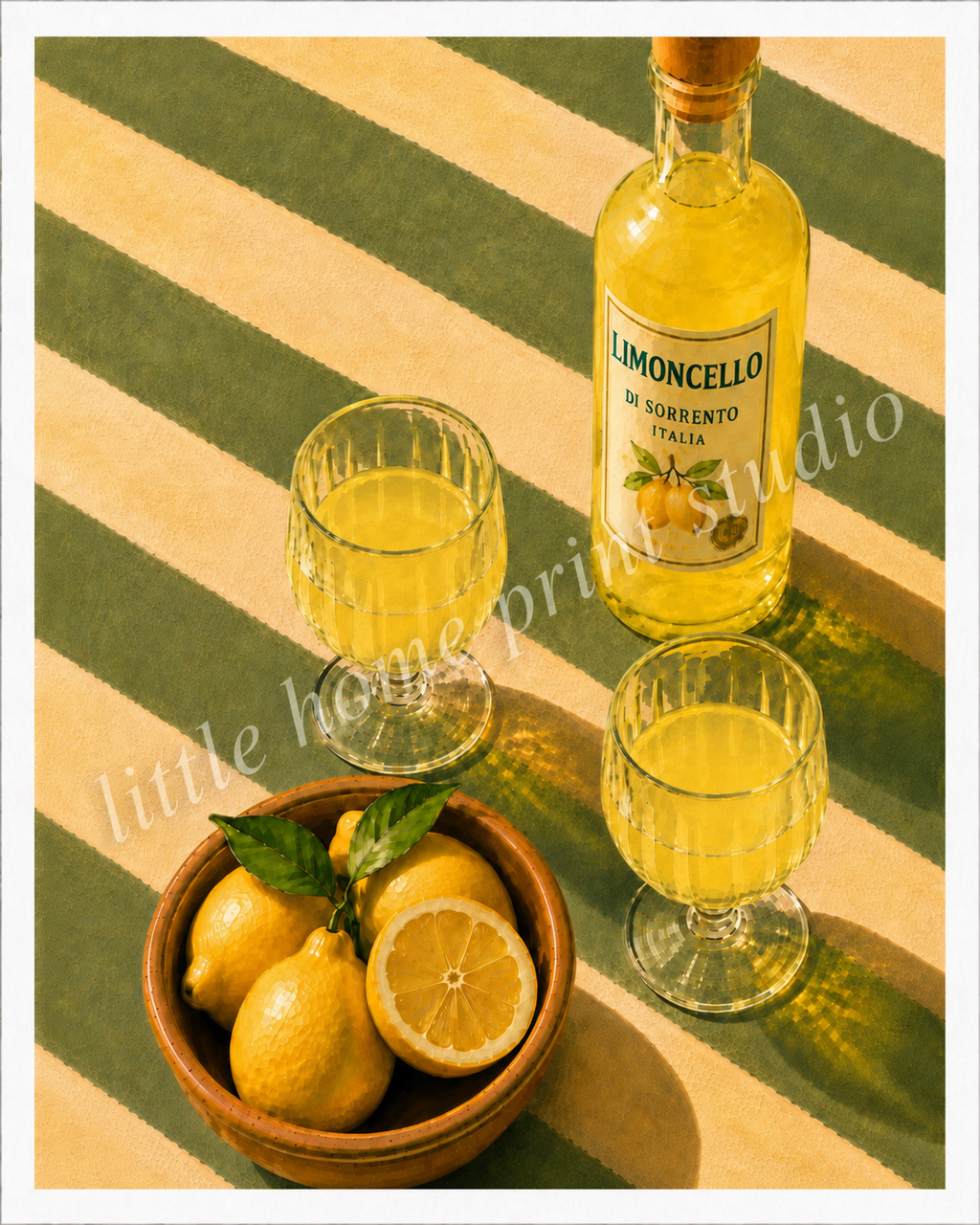 Limoncello Kitchen Art Print - Italian Lemon Wall Art
