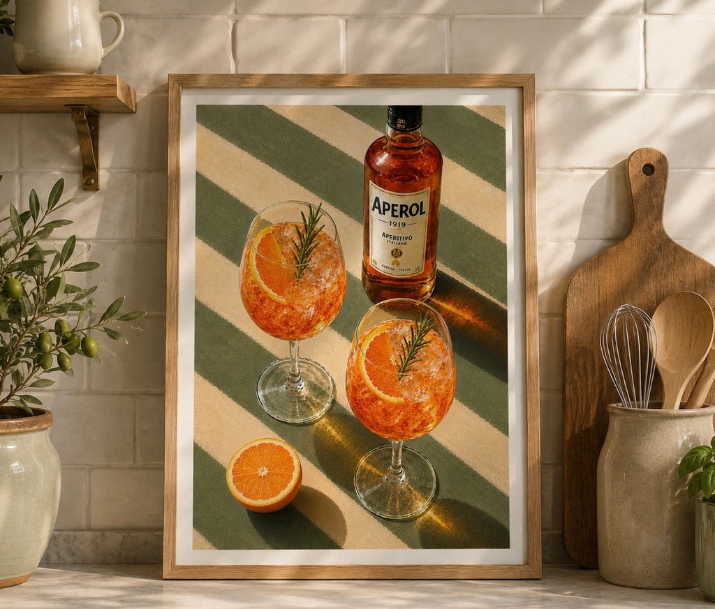 Aperol Spritz Kitchen Art Print – Italian Cocktail Wall Art