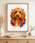 Red Cockapoo Colour Splash Dog Art Print – Watercolour Pet Wall Art