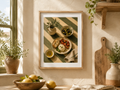 Mediterranean Food Kitchen Art Print – Burrata, Olives & Tomatoes