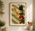 Prosecco & Strawberries Kitchen Art Print – Mediterranean Wall Art