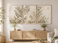 Botanical Harmony Set of 3 A4 Prints – Neutral Sage Green Wall Art