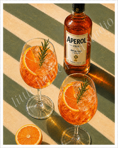 Aperol Spritz Kitchen Art Print – Italian Cocktail Wall Art