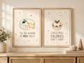 Christmas Kitchen Print Set – Brie Jolly & Christmas Calories Don’t Count