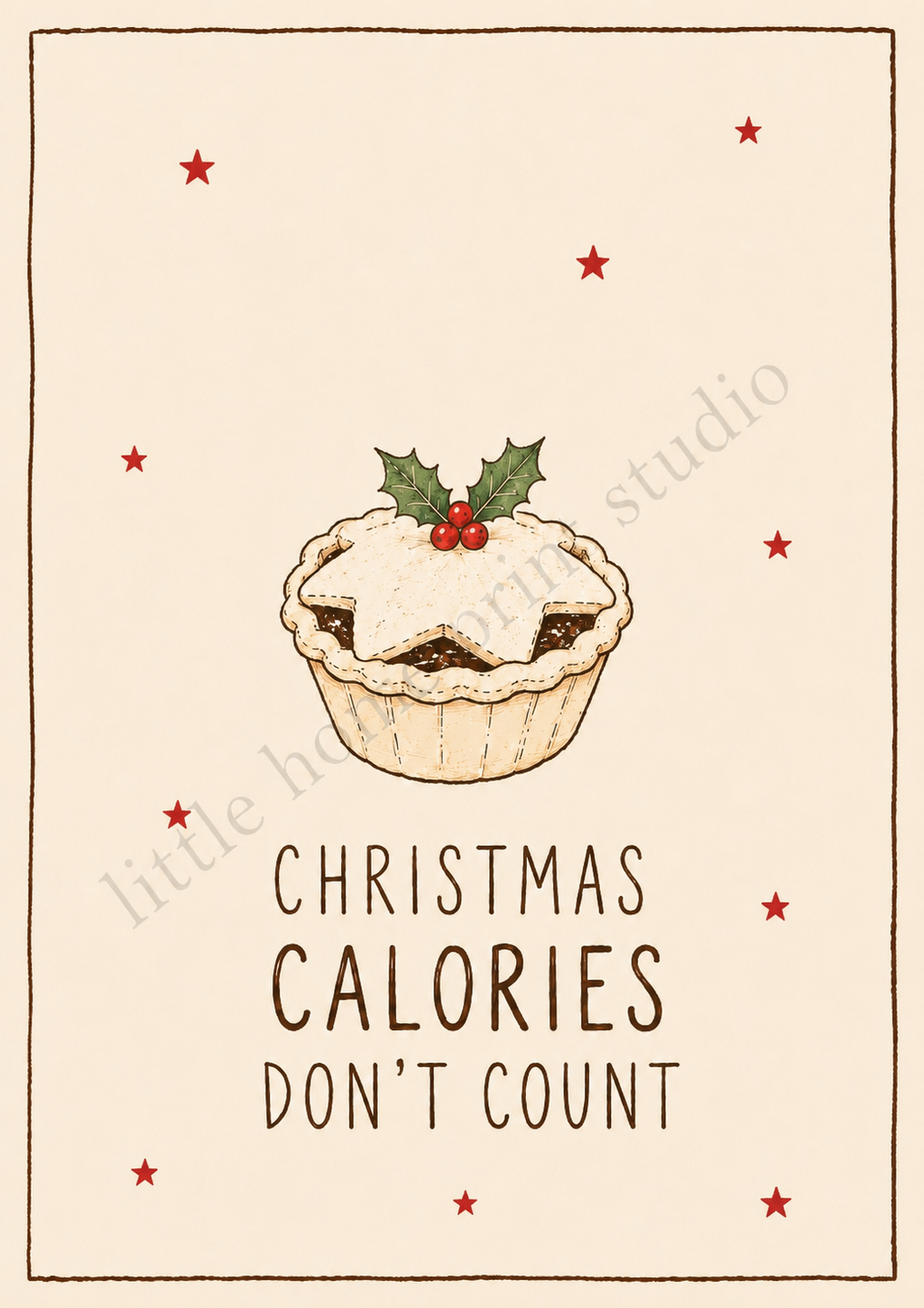 Christmas Calories Don’t Count – A4 Christmas Print.
