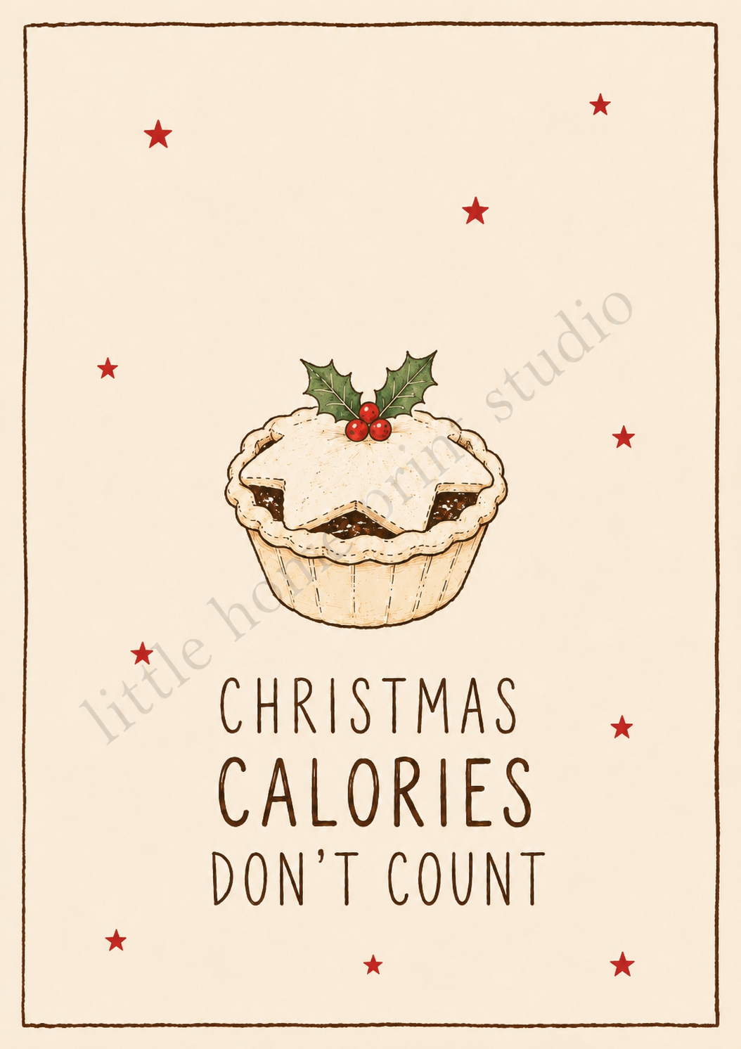Christmas Calories Don’t Count – A4 Christmas Print.